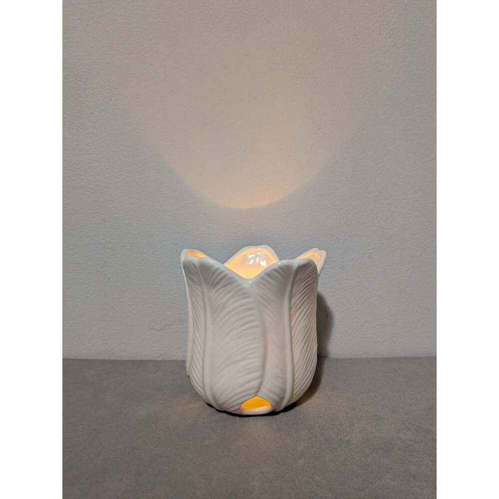Vtg PartyLite Ivory Ceramic Tulip Votive Tealight Candle Holder Retired P0246 - Picture 8 of 9
